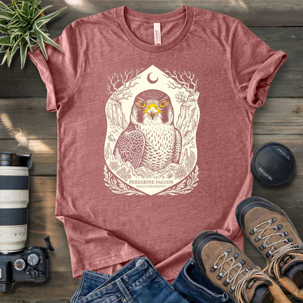 Falco Peregrinus Linocut T-shirt