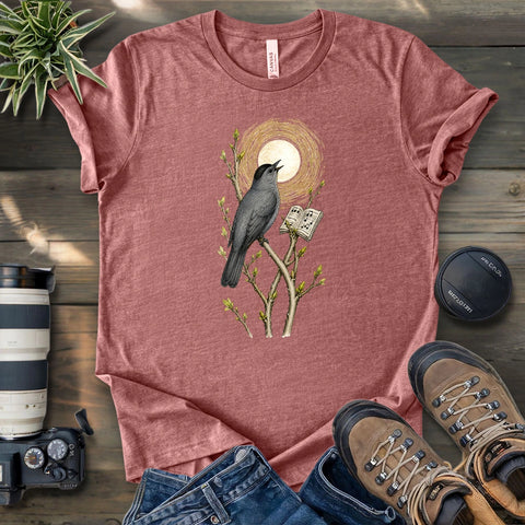 Grey Cat Bird Diva T-shirt