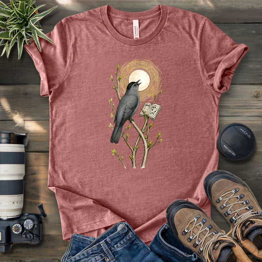 Grey Cat Bird Diva T-shirt