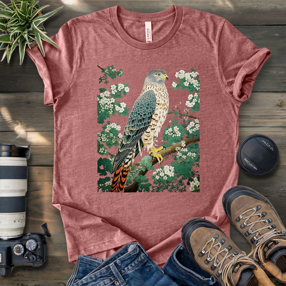 Hawk in Bloom T-shirt