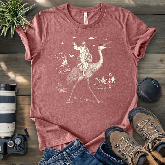Jesus Riding Sandhill Crane T-shirt