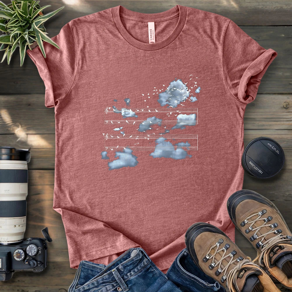 Music Stave On The Sky T-shirt