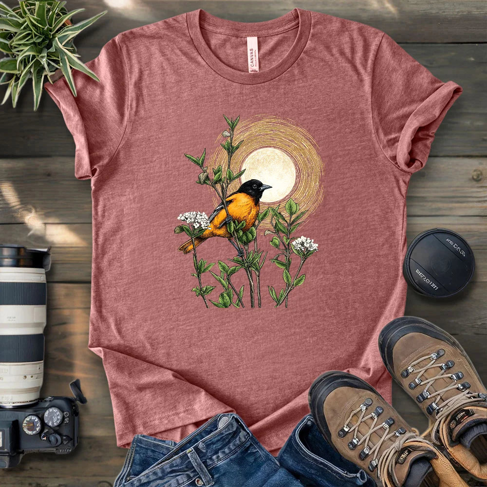 Oriole Under Forest's Moonlight T-shirt