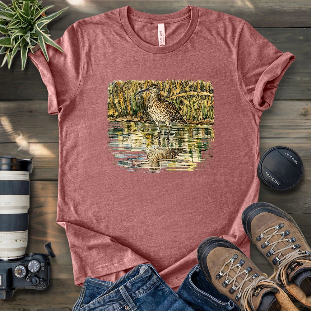 Whimbrel Shadow On Water T-shirt