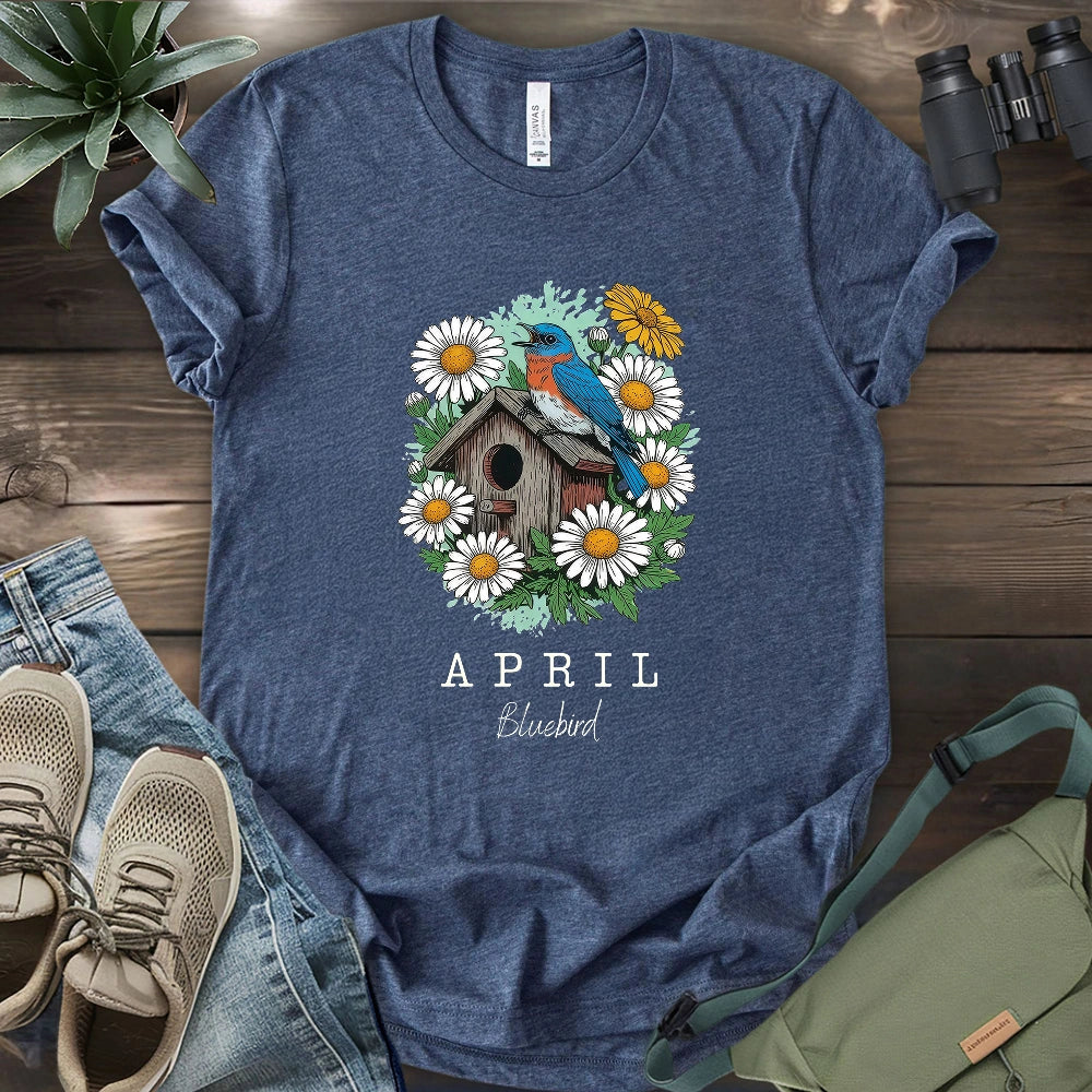 April Bluebird & Bird House T-shirt
