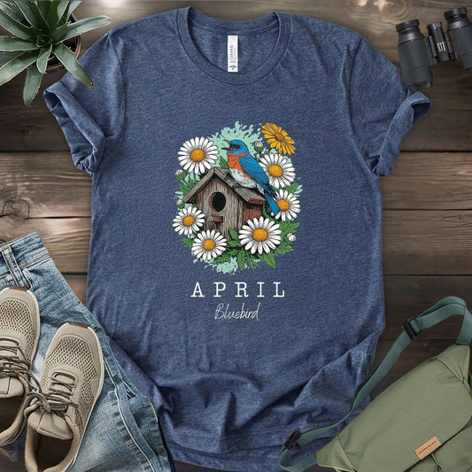 April Bluebird & Bird House T-shirt