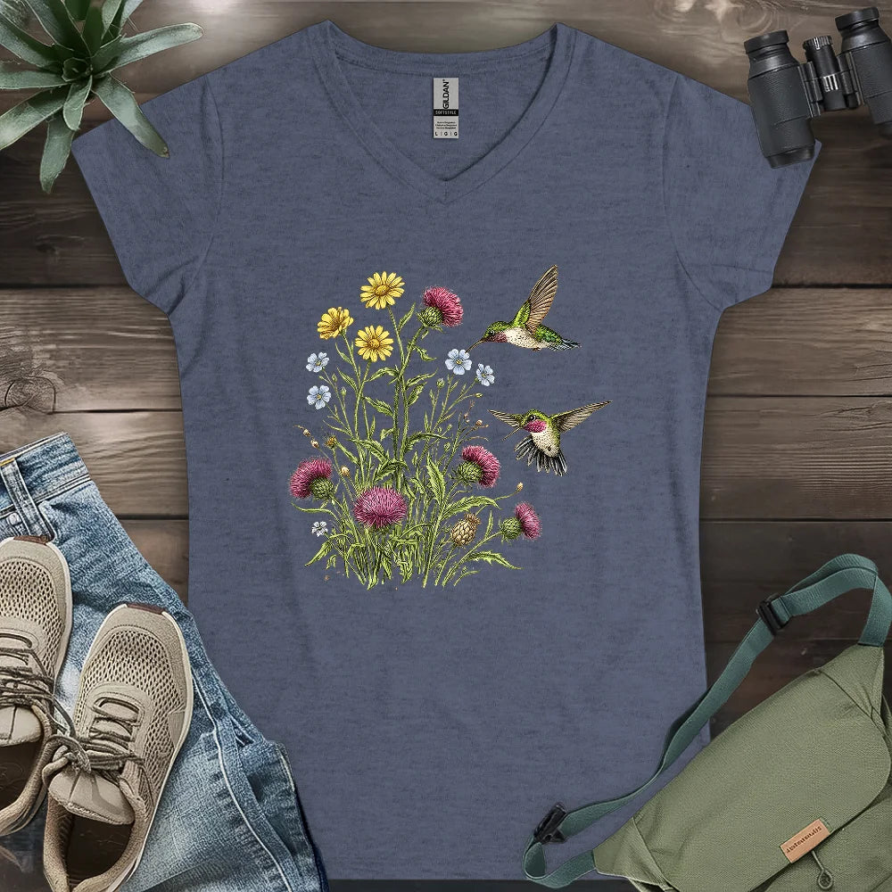 Attracted To Wildflowers Lady V-neck