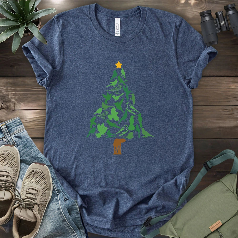 Backyard Birds Christmas Tree T-shirt