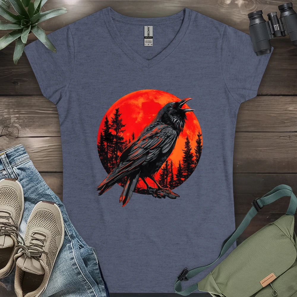Blood Moon Raven Lady V-neck