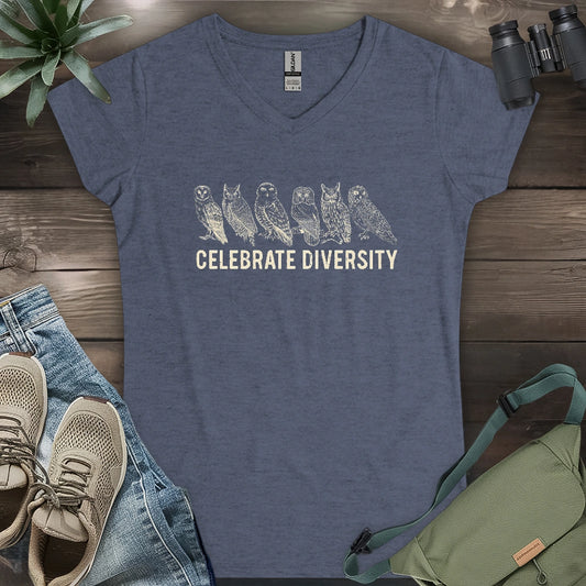 Celebrate Owl Diversity Lady V-neck