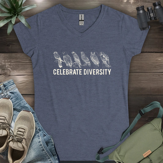 Celebrate Raptor Diversity Lady V-neck