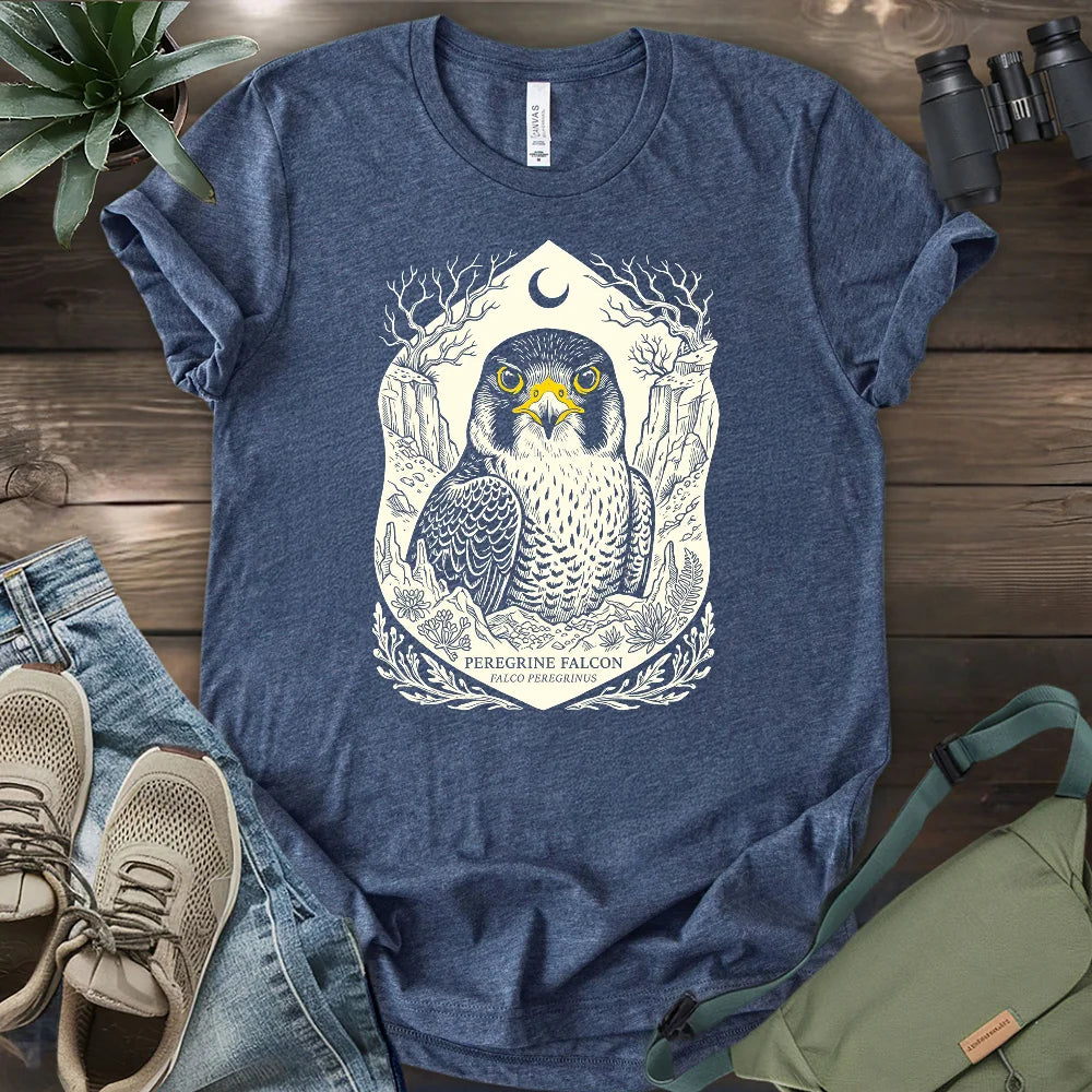 Falco Peregrinus Linocut T-shirt