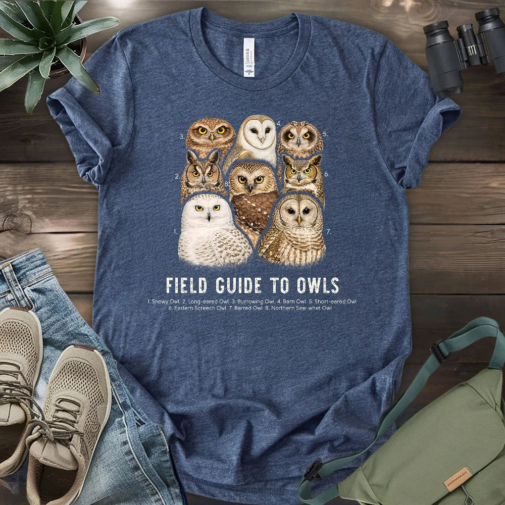 Field Guide To Owls T-shirt