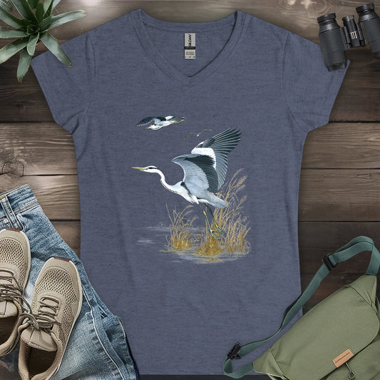 Grace of the Heron Lady V-neck