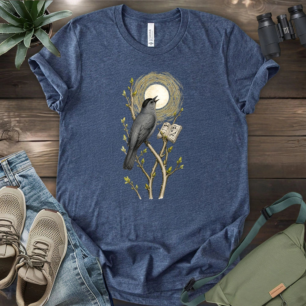 Grey Cat Bird Diva T-shirt