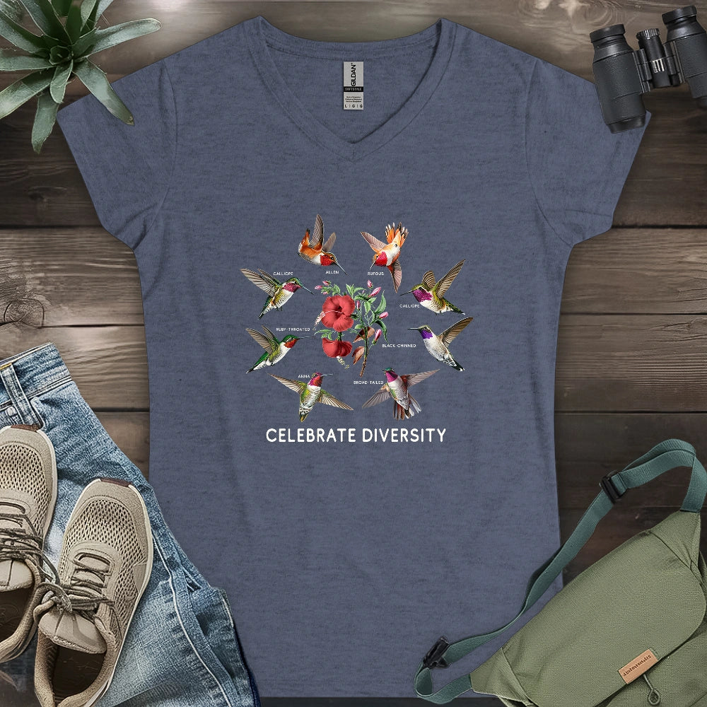 Hummingbird Diversity Lady V-neck