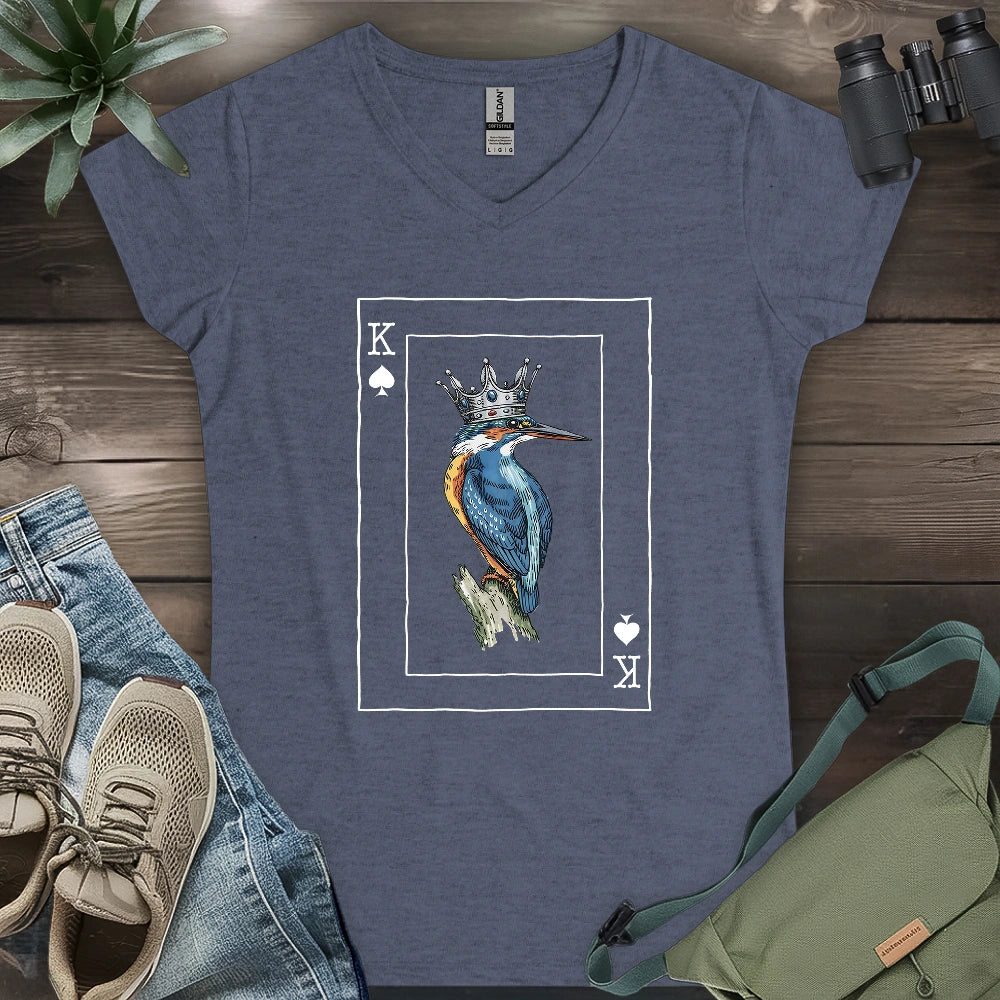 Kingfisher of Spades Lady V-neck