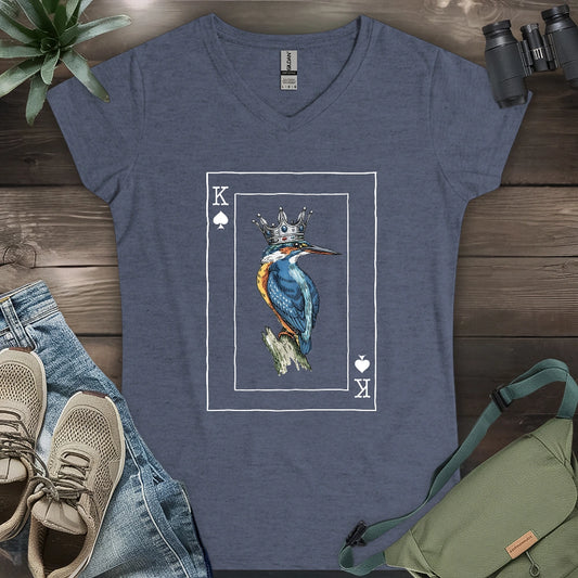 Kingfisher of Spades Lady V-neck