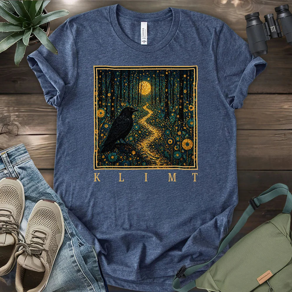 Klimt Crow On Golden Road T-shirt