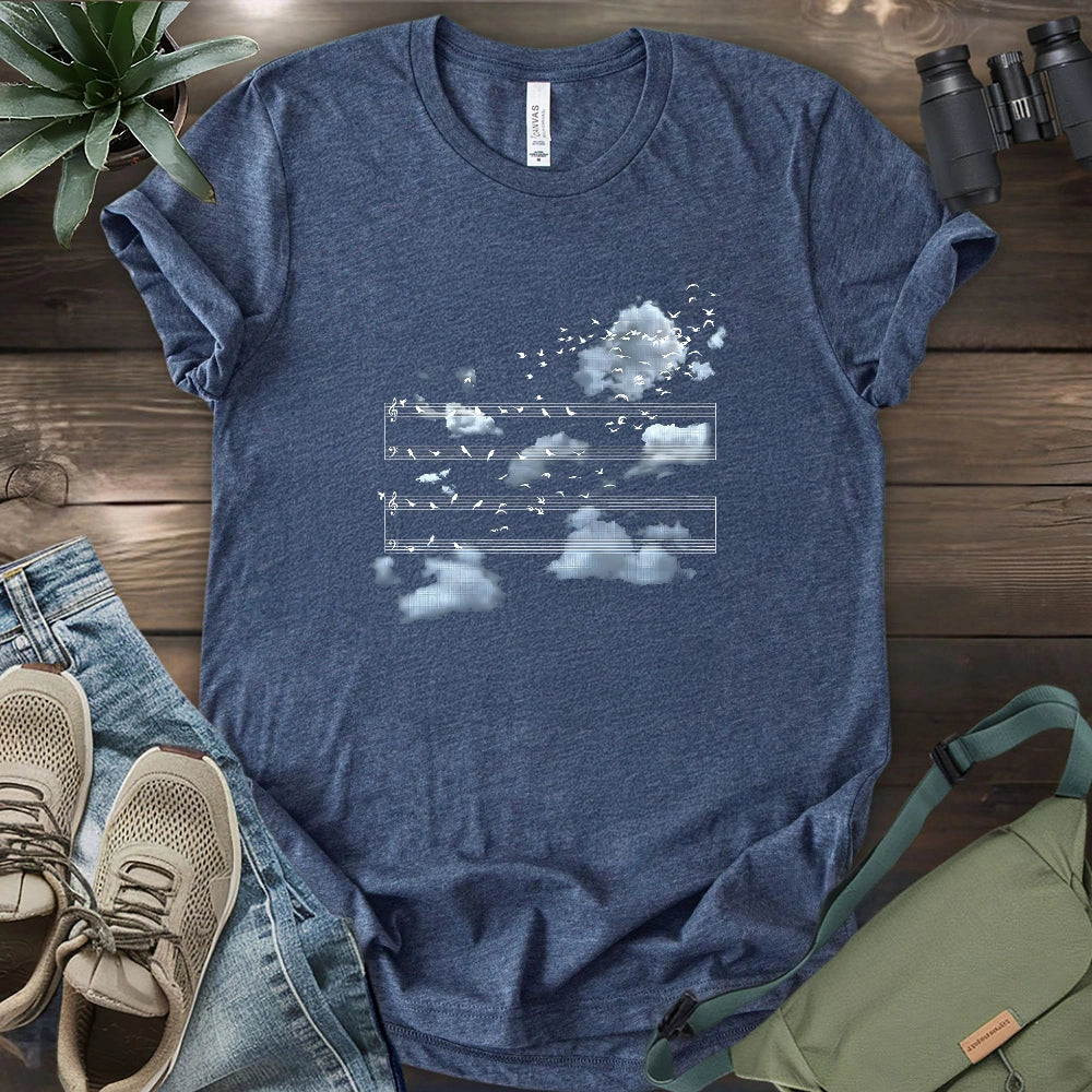 Music Stave On The Sky T-shirt