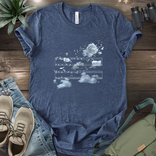 Music Stave On The Sky T-shirt