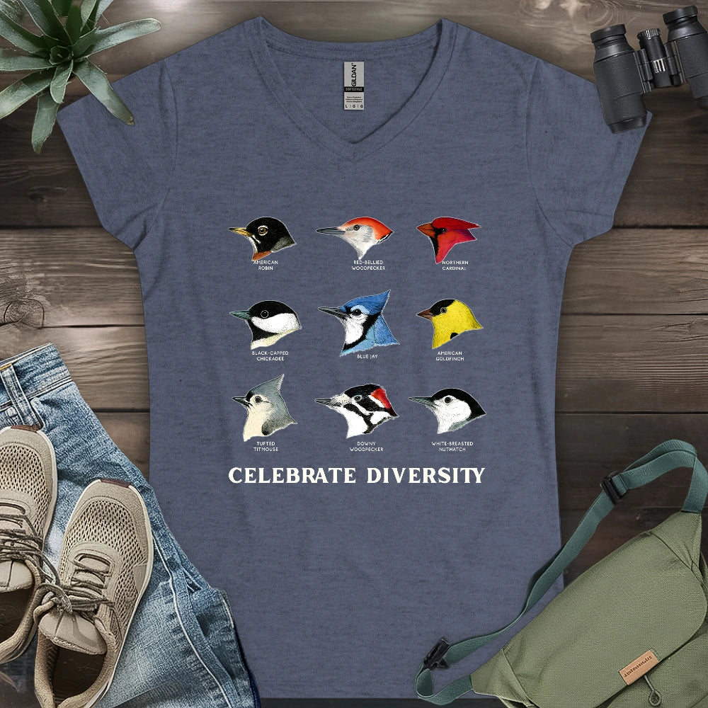 Northern Backyard Birds Lady V-neck