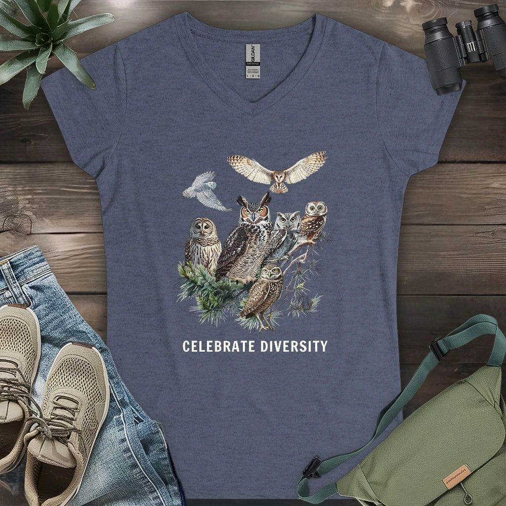 Owl Diversity Lady V-neck