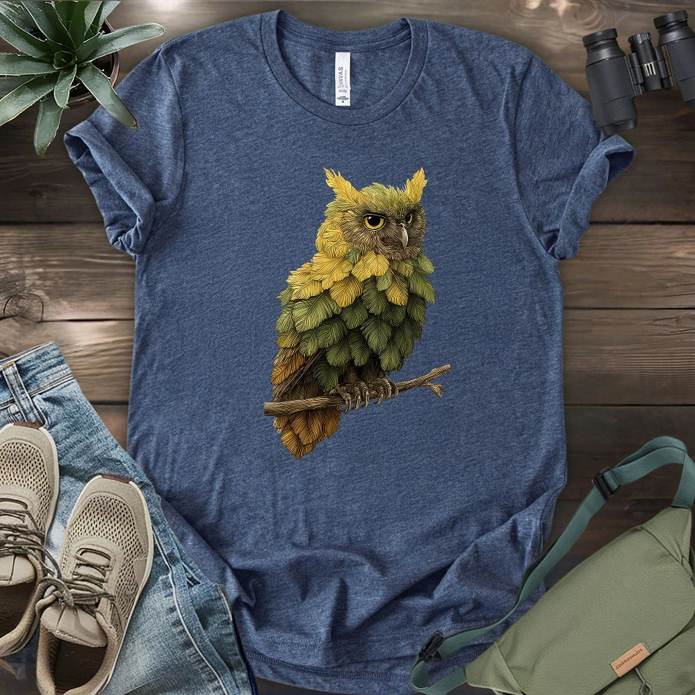 Owl Made By Leaves T-shirt