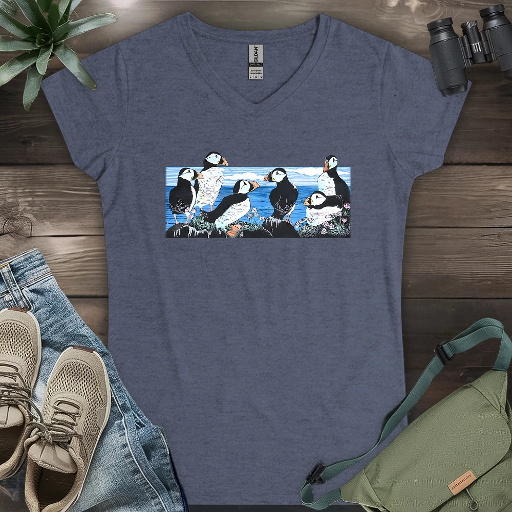 Puffin Circle Lady V-neck