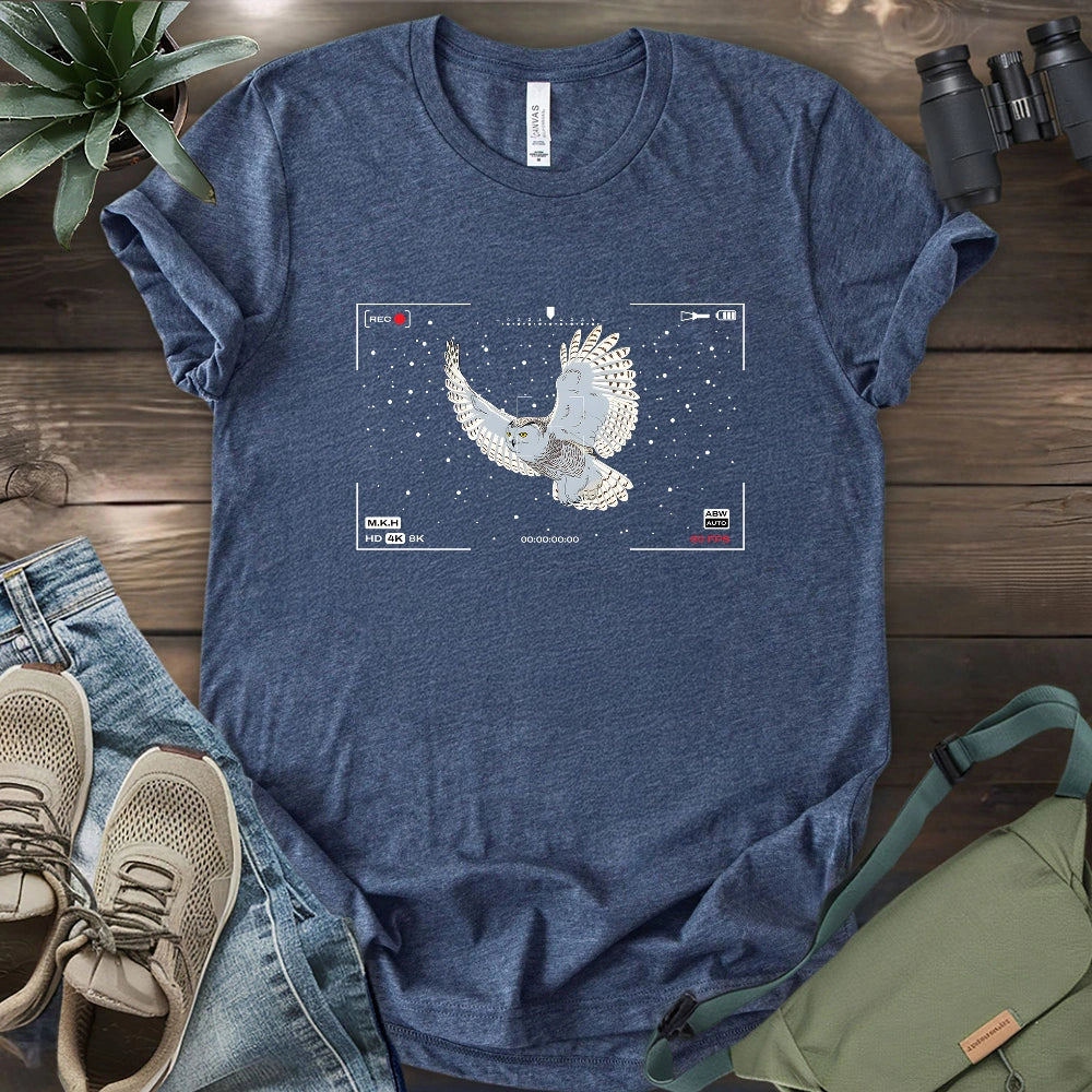 Snowy Owl In Snow T-shirt