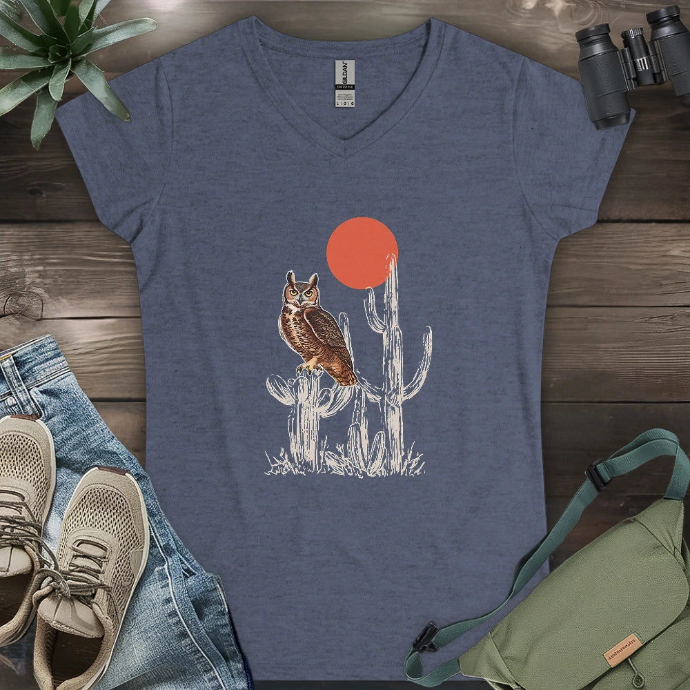 Southern Great Horned Owl Lady V-neck
