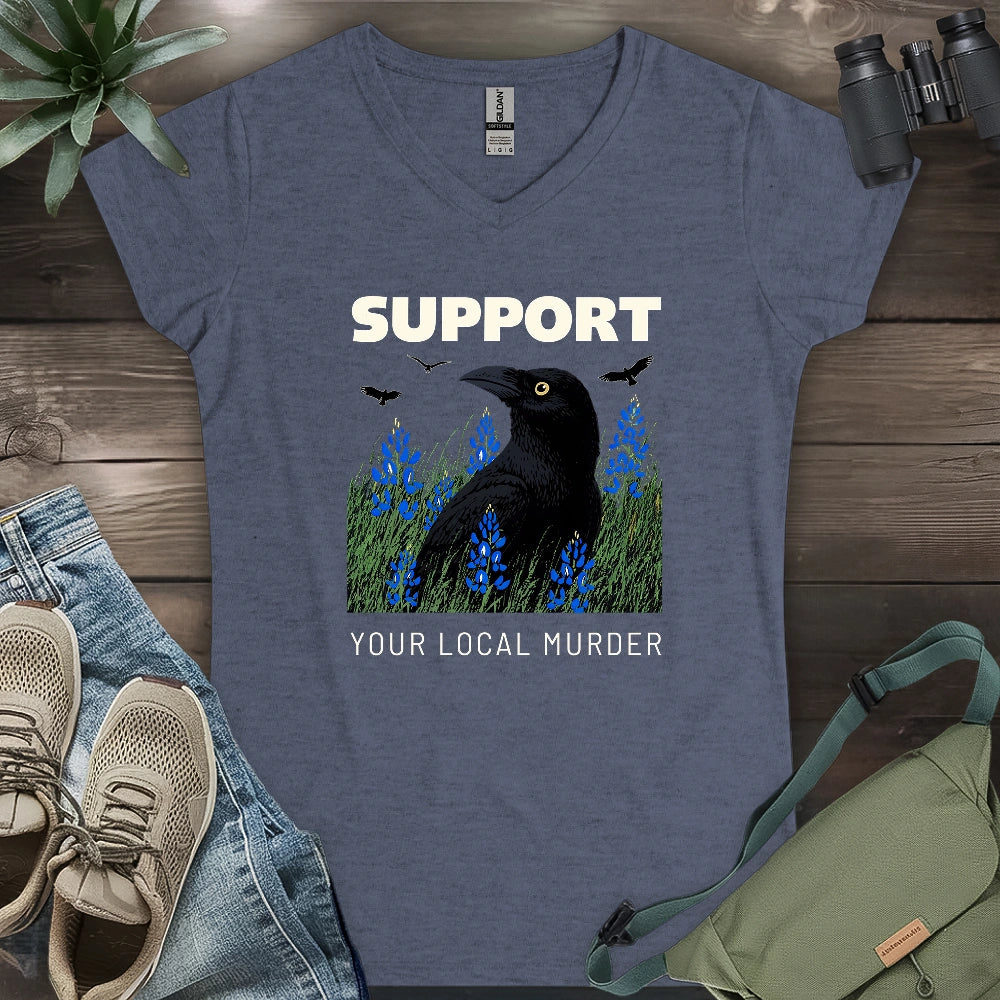 Support Your Local Murder Lady V-neck