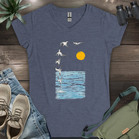 Tern Diving Lady V-neck