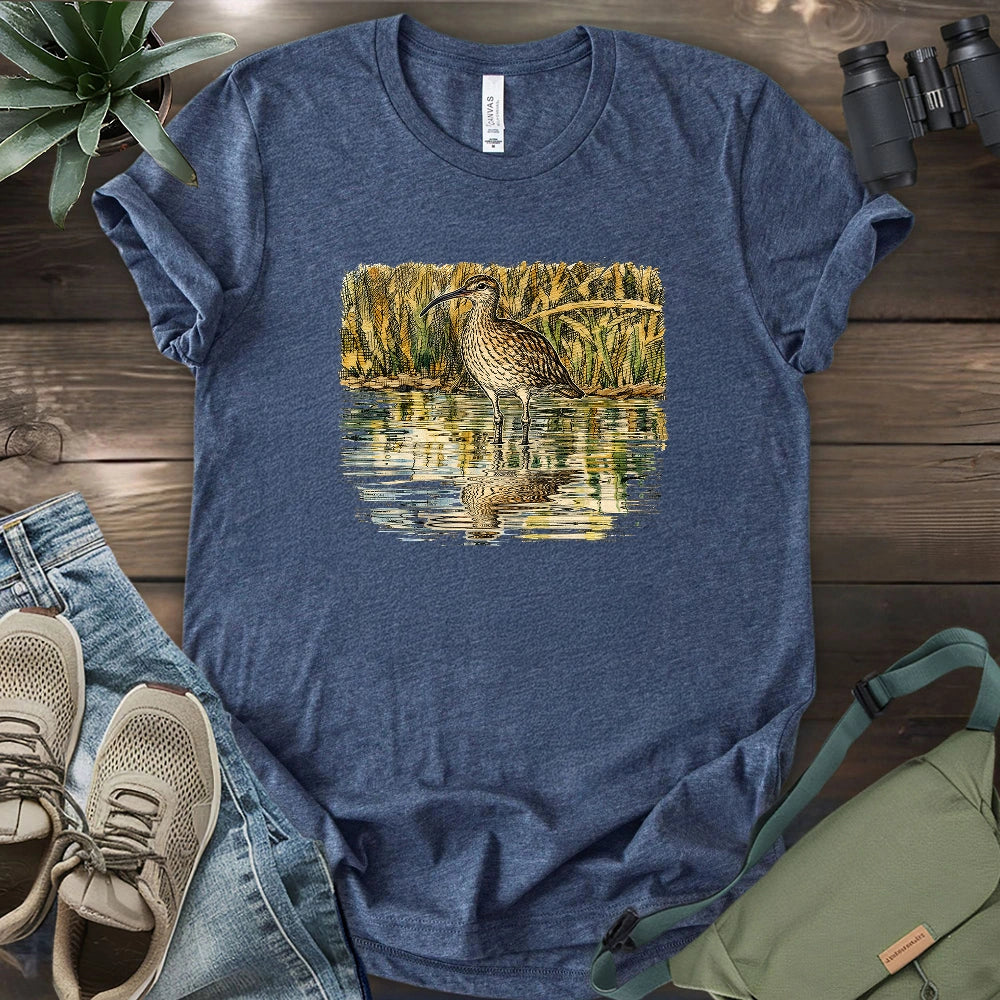 Whimbrel Shadow On Water T-shirt