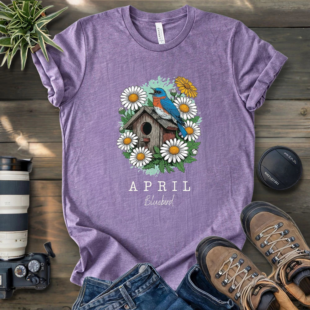 April Bluebird & Bird House T-shirt