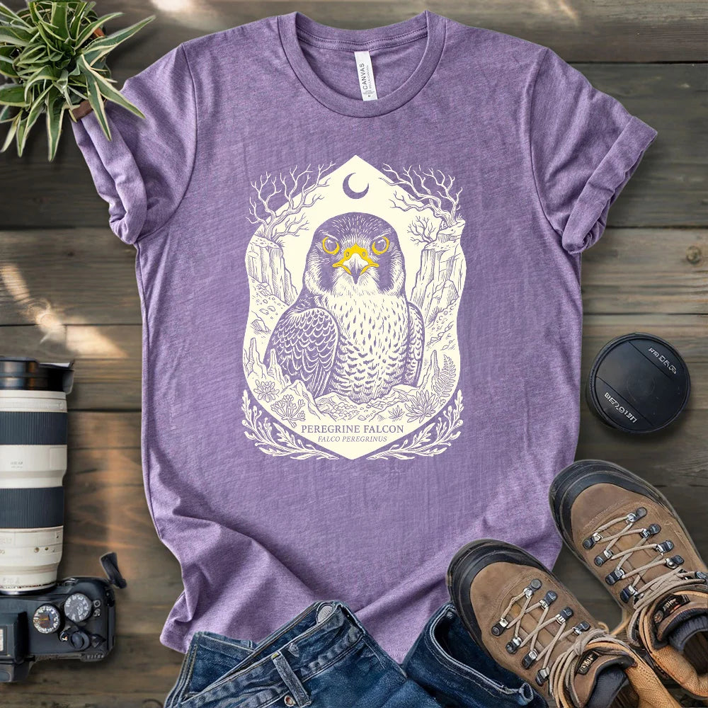 Falco Peregrinus Linocut T-shirt
