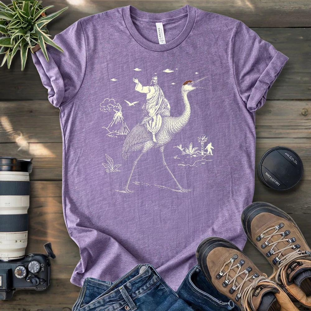 Jesus Riding Sandhill Crane T-shirt