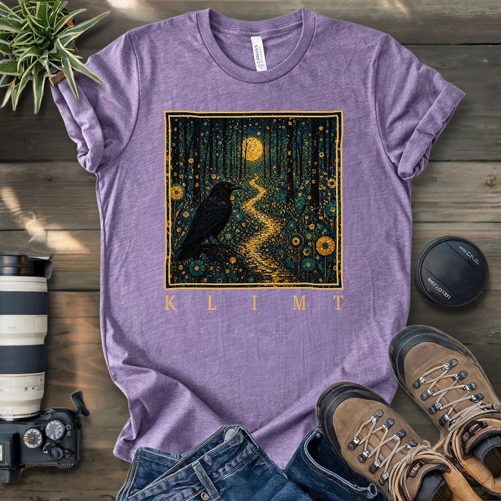 Klimt Crow On Golden Road T-shirt