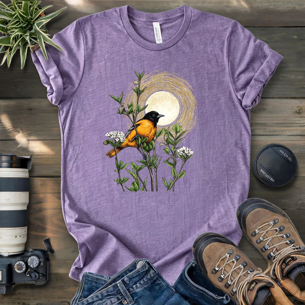Oriole Under Forest's Moonlight T-shirt