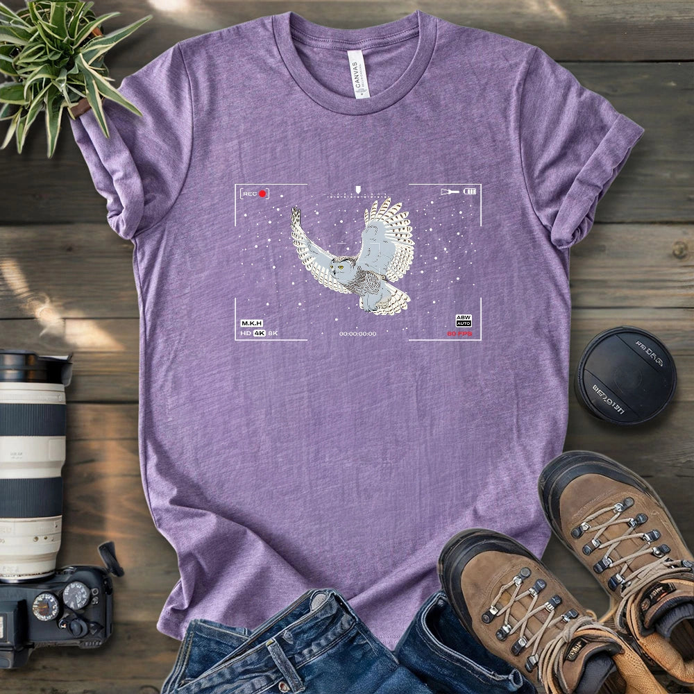 Snowy Owl In Snow T-shirt