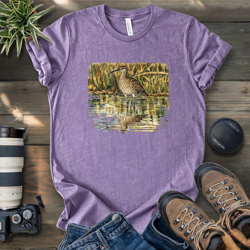 Whimbrel Shadow On Water T-shirt
