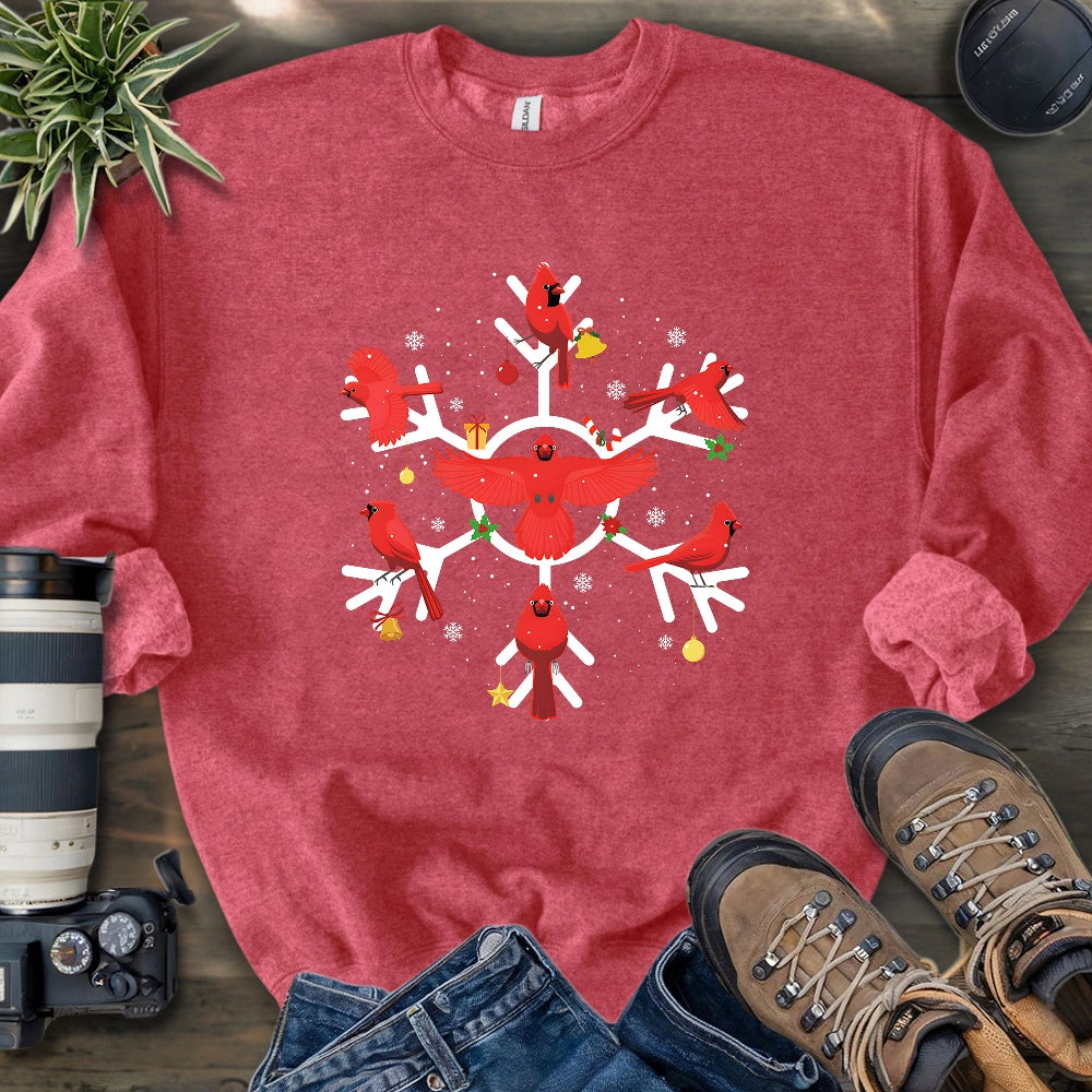Cardinal Snowflake Sweatshirt