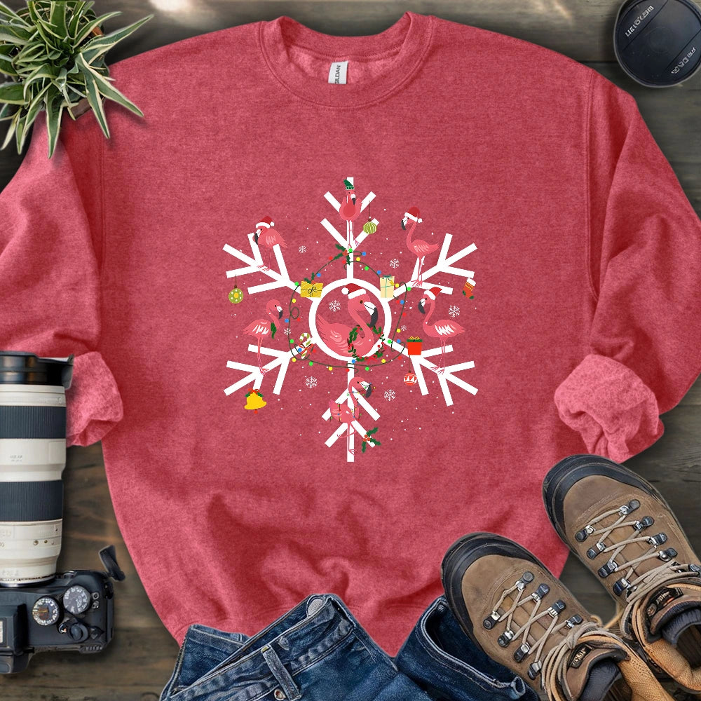 Flamingo Snowflake Sweatshirt