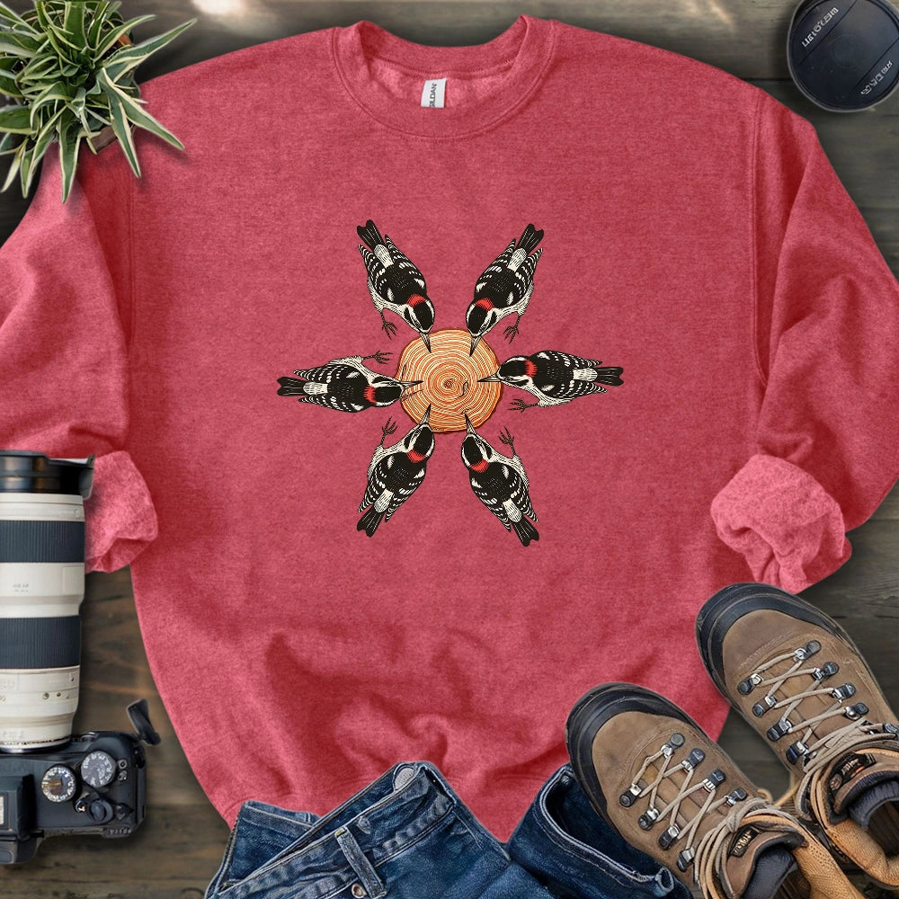 Flower Made Of Woodpeckers Sweatshirt