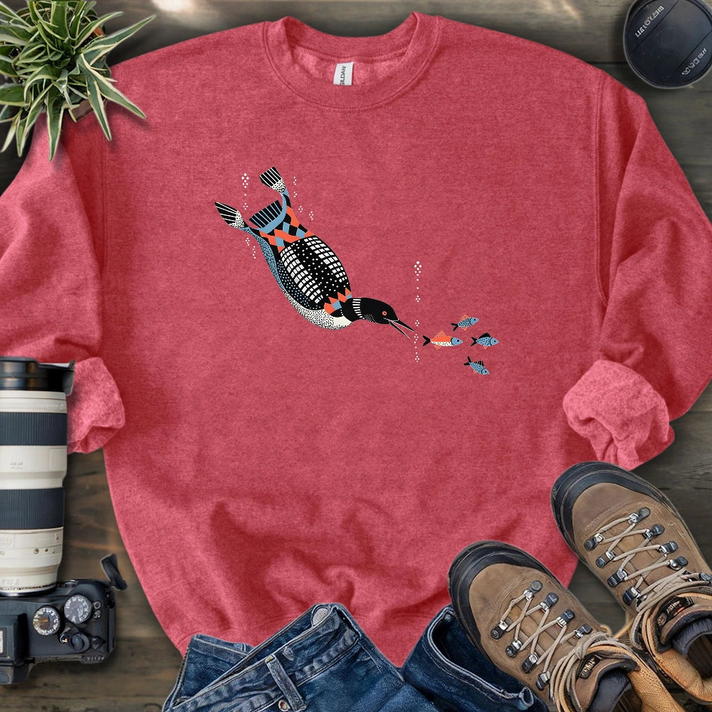 Geometric Loon On The Hunt Sweatshirt