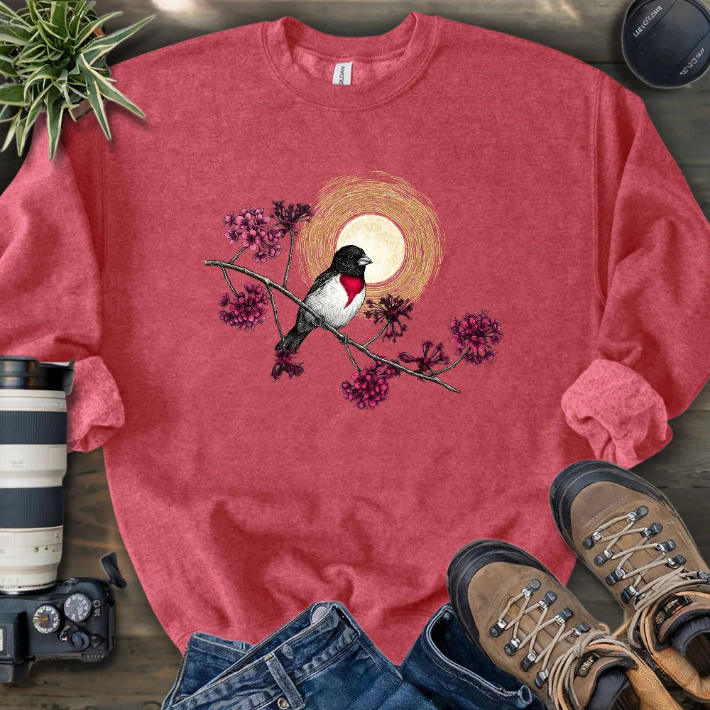 Grosbeak Under Forest's Moonlight Sweatshirt