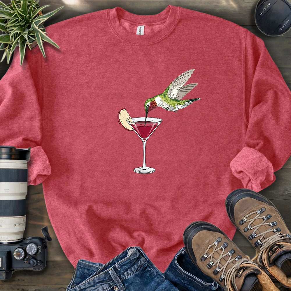 Hummingbird Sipping Cocktail Sweatshirt
