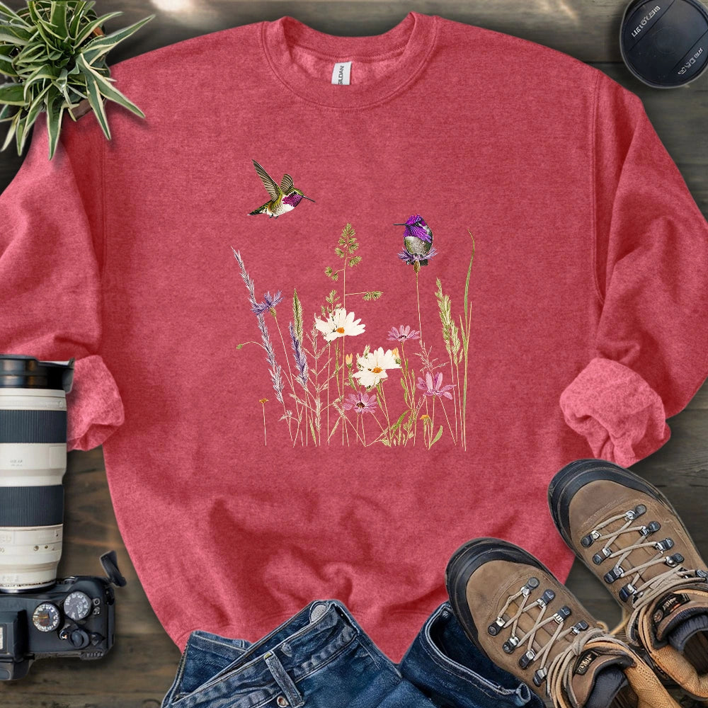 Hummingbirds And Wildflowers Sweatshirt