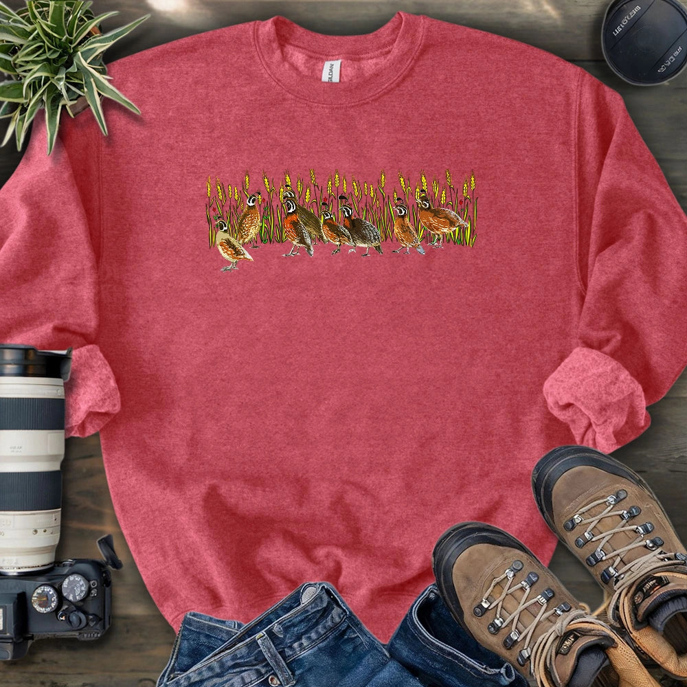 Quails At Wheat Field Sweatshirt