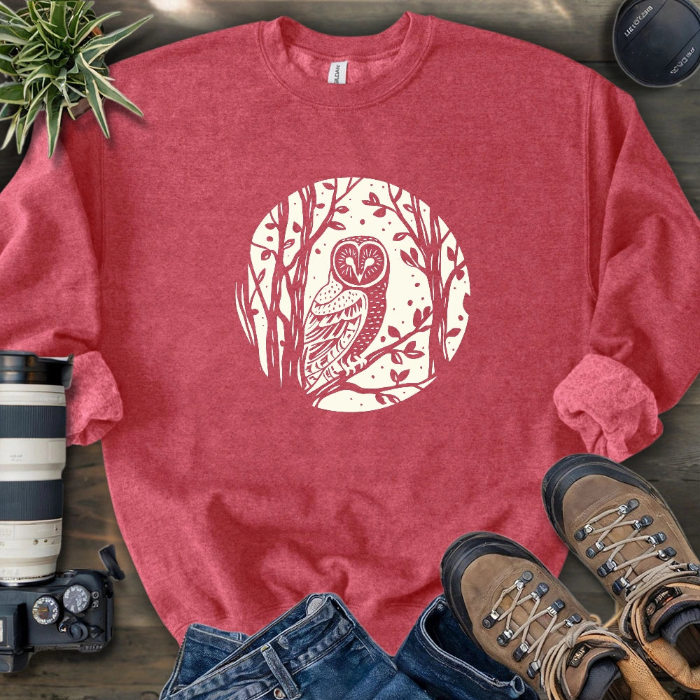 Simple Winter Barn Owl Sweatshirt